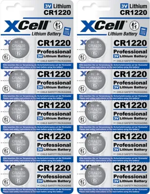 Produktbild von 10x XCell Lithium-Knopfzelle CR1220 3V/40mAh (2x 5er-Pack)