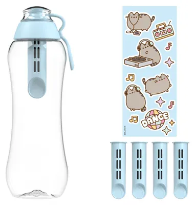 Zdjęcie produktu dla Butelka Filtrująca Dafi x PUSHEEN SOFT 0,5 5x Filtr Dove Blue naklejki