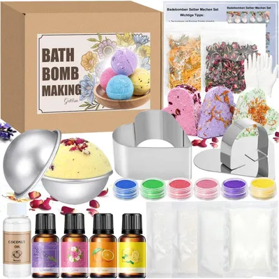 Immagine prodotto di Set per creare bombe da bagno e saponi fai-da-te, con formine incluse | Kit per creare prodotti per la spa, ideale per donne e adulti | Idea regalo