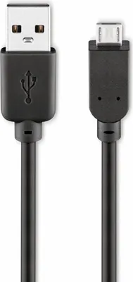 Produktbild von Wentronic USB 2.0 Hi-Speed Kabel, Schwarz, 5 m - USB 2.0-Stecker (Typ A) > USB 2.0-Micro-Stecker (Typ B)