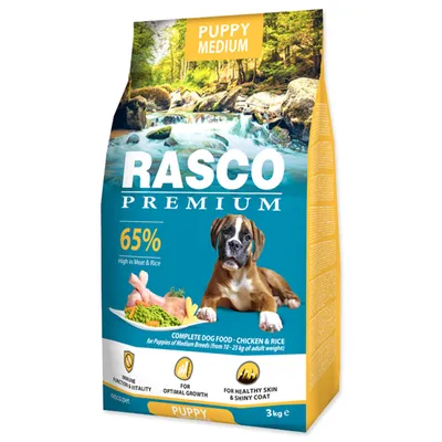 Obrázok produktu pre Rasco Premium Puppy Medium kuracie mäso s ryžou 3kg