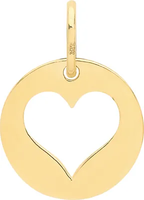 Productafbeelding van Halsketting met hartvormige hanger, goud 375/1000 - 17mm * 12mm; TRS28164