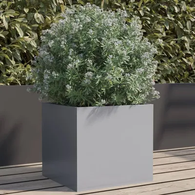 Produktbild von Design Pflanzkübel Silbern 32x30x29 cm Verzinkter Stahl, Gabionen 2024 Neu