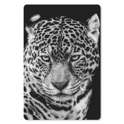 Produktbild von MuchoWow® Mauspad Mousepad Leopard - Tiere - Schwarz - Weiß - Porträt 18x27 cm - Mousepads - Maus Mat - Pad - Mausunterlage
