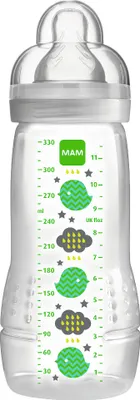 Produktbild von MAM EASY Drink PP Bottle 330ML Baby-Flasche + Sauger, 330ml Fassungsvermögen, BPA-frei