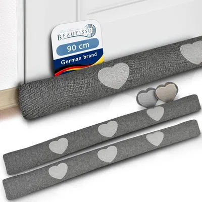 Produktbild von Zugluftstopper Türstopper Fenstertrolle - 90 cm - Schwer - Mit Herzmotiv