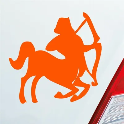 Produktbild von Auto Aufkleber Sternzeichen Schütze PKW Car KFZ Roller 10x10 cm Orange Sticker Heckscheibenaufkleber