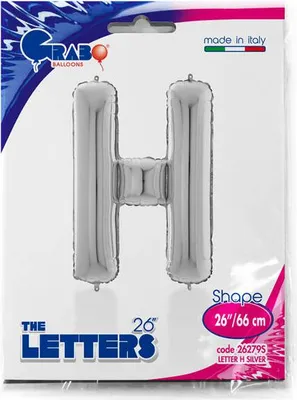 Produktbild von Folienballon Buchstabe H, 66cm, silber