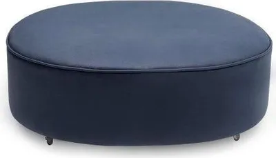 Immagine prodotto di Sgabello rotondo blu da salotto di design poggiapiedi elegante imbottito