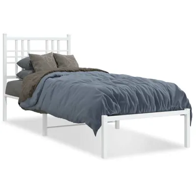 Produktbild von vidaXL Bettgestell mit Kopfteil Metall Weiß 80x200 cm
