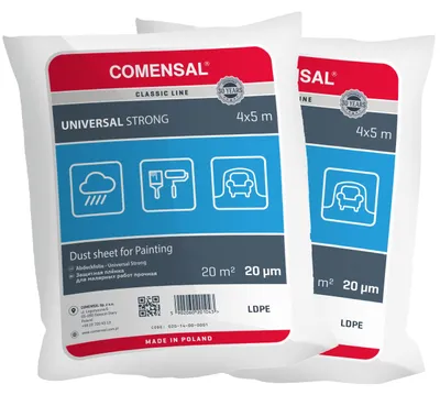 Productafbeelding van COMENSAL® Set, 2 stuks: Verfbedekfolie, 20 µm - Stofbeschermfolie - Afdekkleed