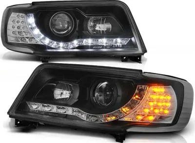 Produktbild von Scheinwerfer LED Tagfahrlicht Optik passend für Audi 100 C4 Bj. 91-94 Schwarz