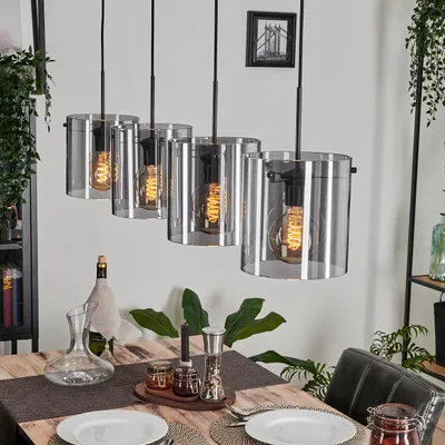 Produktbild von Ayman Hängelampe aus Metall/Glas in Schwarz/Rauchfarben