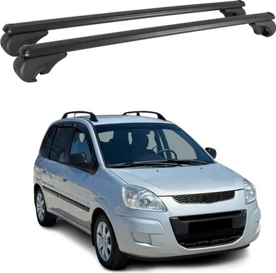 Image de Barres de toit Transversales pour Hyundai Matrix 2001-2010 Aluminium Noir