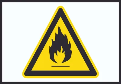 Produktbild von Vorsicht Feuergefährliche Stoffe Symbol Schild A5 Rückseite selbstklebend