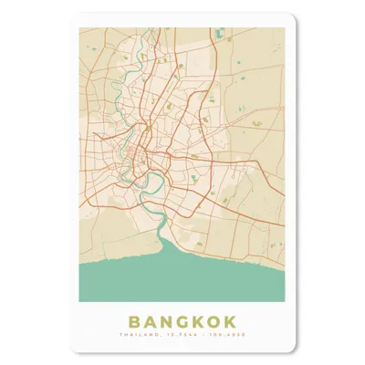 Produktbild von MuchoWow® Mauspad Mousepad Bangkok - Karte - Vintage - Stadtplan 40x60 cm - Mousepads - Maus Mat - Pad - Mausunterlage - Schreibtisch Accesoire