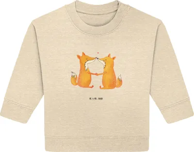 Produktbild von Mr. & Mrs. Panda Organic Baby Pullover Füchse Liebe 24. - 36. Monat - Natural Raw - Geschenk, Paar, Bullover, Fuchs, Freund, Partner