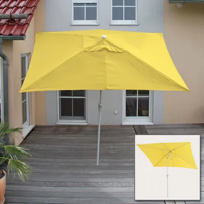 Produktbild von Sonnenschirm Castellammare, Gartenschirm, 2x3m rechteckig neigbar, Polyester/Alu 4,5kg UV-Schutz 50+  gelb
