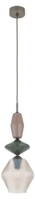 Produktbild von Pendelleuchte Metall Glas Ø 15 cm H: max. 157 cm Braun Cognac E14 rund Modern Hängelampe