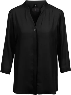 Produktbild von Greiff CHIFFON Damen Chiffon-Bluse 3/4-Arm V-Neck Regular Schwarz 34