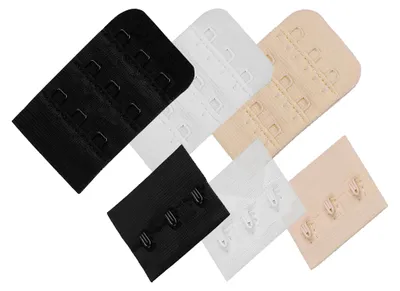 3 Paar BH-Verschluss 40 mm 3 Reihen zum annähen Dessous BH Zubehör Sparpaket Farbmix
