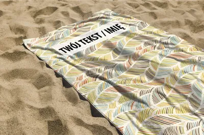 Zdjęcie produktu dla RĘCZNIK Kolorowe listki z twoim dowolnym tekstem 100x50cm 029C