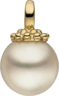 Produktbild von Anhänger mit Süßwasser Perle 10-10,5mm creme-weiß 585 Gold Gelbgold Halsschmuck