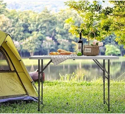 Image de Table pliante en aluminium 60 x 122 x 48 cm pour le camping