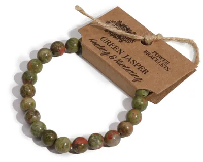 Produktbild von Armband der Kraft aus natürlichen Steinen – Grüner Jaspis