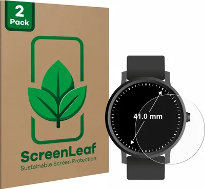 Produktbild von 2x ScreenLeaf Schutzfolie für Armbanduhren (Kreisrund, ø: 41 mm) nachhaltiger Displayschutz Display Schutz Folie Klar Transparent