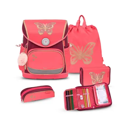 Produktbild von Belmil Compact Plus Premium Schulranzen Set 4-teilig "Coral"