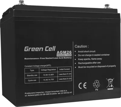Obrázek produktu pro Green cell agm26 ups system batterie 12 v 84 ah