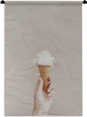Produktbild von MuchoWow® Wandteppich Wandbehang Sommer - Eiscreme - Weiß 120x180 cm Tapisserie Dekoration Wandtuch - Schlafzimmer - Dekorationen für das Haus