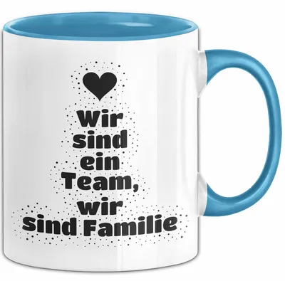 Produktbild von Wir sind ein Team, wir sind Familie Tasse mit Spruch Geschenk Familie (Blau)