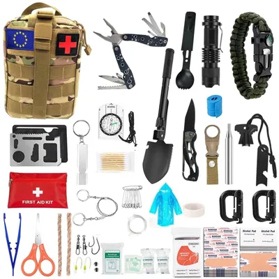 Produktbild von Notfallset Erste-Hilfe-Set Überlebenskit - 72-teilig - Komplettes Erste-Hilfe-Set - Für Camping und Notfälle