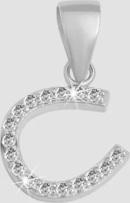 Produktbild von 925/- Echt Silber Anhänger ohne Kette "Faras", Hufeisen mit Zirkoniabesatz, 925/rhodiniert