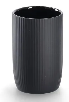 Produktbild von Gestreifter keramischer Becher für Zahnbürsten, Ø 7,7 cm