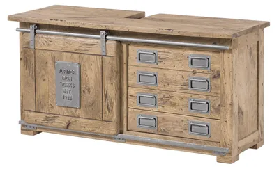 Immagine prodotto di MASSIVMOEBEL24 | RAILWAY #377 Mobile lavabo in legno di mango - laccato / sbiancato 120x40x60