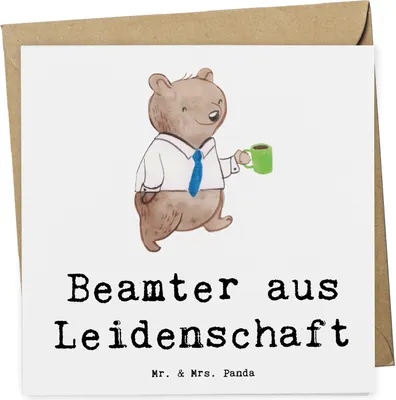 Produktbild von Mr. & Mrs. Panda Grußkarte Beamter Leidenschaft - Weiß - Geschenk, anlasskarte, Studium, Öffentlicher Dienst, Klappkarte, Glückwunschkarte, faltkarte, Amt, Jubiläum