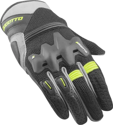 Produktbild von Bogotto Xatran perforierte Motorrad Handschuhe, schwarz/grau/neon-gelb, M