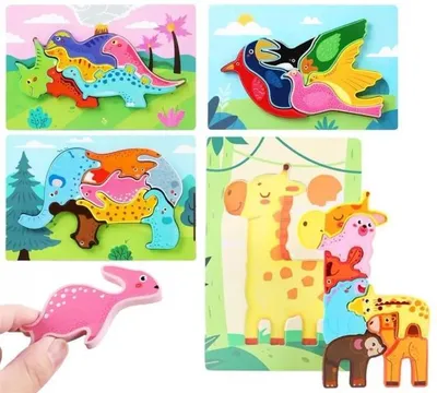 Immagine prodotto di Puzzle in legno "Animali" - Trifox
