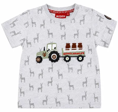 Produktbild von BONDI Jungen T-Shirt "Traktor" 91630 | Grey melange Größe: 68