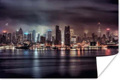 Produktbild von MuchoWow® Poster Die Skyline von New York bei Nacht 30x20 cm - Plakate - Print