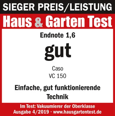 Produktbild von CASO VC 150 Vakuumiergerät, Edelstahlfront, inkl. Profi-Beutel