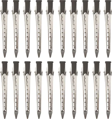 Produktbild von 20 Stück Metall-Entenschnabelclips zum Abteilen von Haaren, Friseurbedarf für den Salon