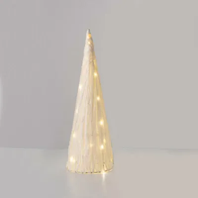 Obrázek produktu pro ACA Lighting  bílý papírový kuželový strom 30 mini WW LED na baterie 3xAA, IP20 pr.20.5x60cm X113011322