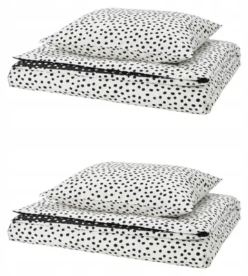 Produktbild von IKEA BJÖRKGRÅMAL Bettwäsche-Set Schwarz-Weiß Punkte 150x200 cm