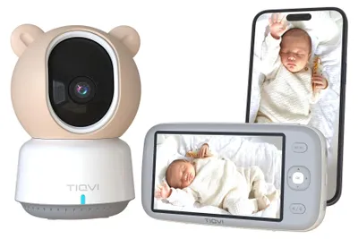 Produktbild von Tiqvi Smart Babyphone mit Monitor Kamera & App 1080P WiFi & Calex