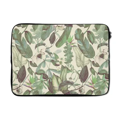 Produktbild von MuchoWow® Laptop Hülle 13 Zoll Flora - Dschungel - Muster Laptoptasche - Laptophülle - Sleeve - Rundumschutz