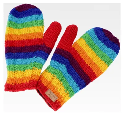 Produktbild von Handgestrickte Fausthandschuhe aus Wolle für Herren und Damen
